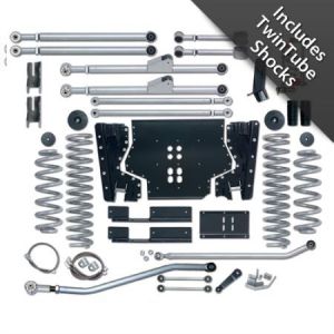 Rubicon Express 3.5" Extreme-Duty Long Arm Kit With Rear Track Bar Kit With Twin Tube Shocks For 1997-02 Jeep Wrangler TJ RE7203T