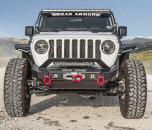 Road Armor Stealth Mid Width Front Winch Bumper for 18+ Jeep Wrangler JL & 20+ Gladiator JT 5182F3-