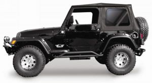 Rampage Complete Soft Top Kit With Tinted Windows (Black Diamond) For 1997-06 Jeep Wrangler TJ 68835