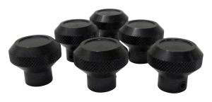 RT Off-Road Aluminum Black Dash Control Knob Set for 76-83 Jeep CJ5,76-86 Jeep CJ7,81-85 Jeep Scrambler RT27002