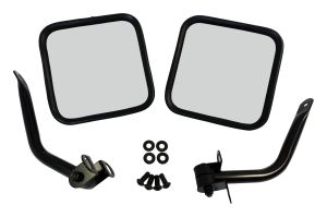 RT Off-Road Steel Black Mirror Kit for 76-83 Jeep CJ5,76-86 Jeep CJ7,81-85 Jeep Scrambler,87-95 Jeep Wrangler RT30002