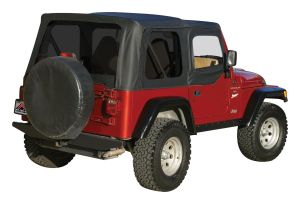 RT Off-Road Fabric Black Sailcloth Replacement Top for 97-06 Jeep Wrangler,97-06 Jeep TJ RTS20035T