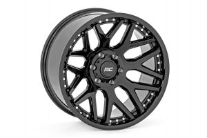 Rough Country Rough Country 95 Series Wheel One-Piece Gloss Black 22x10 6x5.5 -25mm For 2021-2023 Ford Bronco 2 and 4 Doors 95221012