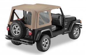 BESTOP Replace-A-Top With Clear Windows In Dark Tan For 1997-02 Jeep Wrangler TJ Fits Full Steel Doors 5112733