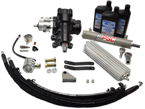 PSC Cylinder Assist EHPS Steering Kit for 18-23 Jeep JL, JLU w/ Aftermarket Front Axle 6.75" Lock-to-Lock and 2.0" Tie Rod Clamp SK691RBK2-6.75W-2.0
