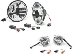 Quadratec Stealth LED Headlight Upgrade Conversion & LED Fog Lights Kit for 07-18 Jeep Wrangler JK, JKU 97109JKST-