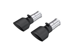 MBRP Exhaust 5in. OD Dual Wall Angle Cut BLK Exhaust Tips Sold in Pairs for selected Ram models T5204BLK
