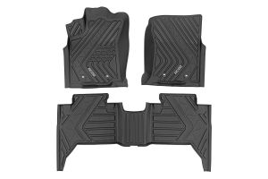 Rough Country Flex-Fit Floor Mats Front and Rear For 2016-2023 Toyota Tacoma 2WD/4WD FF-71216