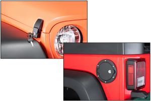 TACTIK Hood Latch & Billet Aluminum Fuel Door Kit for 07-18 Jeep Wrangler JK, JKU 13104-0482