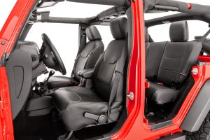 Tru-Fit Eco Leather Front & Rear Seat Covers for 21-25 Jeep Wrangler JL Unlimited 4-Door 4Xe with Rear Seat Center Armrest 14169-5009-