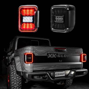 XK Glow LED Smoked Lens Tail Light Kit for 20+ Jeep Gladiator JT XK041028