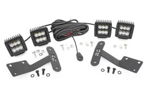 Rough Country LED Light Kit Ditch Mount Dual 2" Black Pairs Spot For 14-21 Toyota Tundra 70835