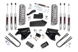 Rough Country 4 Inch Lift Kit Quad Front Shocks Rear Blocks For 80-96 Ford Bronco 4WD 465B33