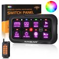 Auxbeam RC-800/RA84 RGB SWITCH PANEL WITH REMOTE CONTROL, TOGGLE/ MOMENTARY/ PULSED MODE SUPPORTED(ONE-SIDED OUTLET) QP010390