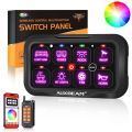 Auxbeam AC Series 8 Gang RGB Switch Panel with APP&Remote Control, Toggle/ Momentary/ Pulsed Mode Supported QP010985