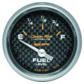 Auto Meter Autometer Carbon Fiber 2 1/16" Gas Gauge 0-90 OHMS 4714