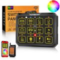Auxbeam AC-1200 RGB SWITCH PANEL WITH APP&REMOTE CONTROL, TOGGLE/ MOMENTARY/ PULSED MODE SUPPORTED(ONE-SIDED OUTLET) QP010273